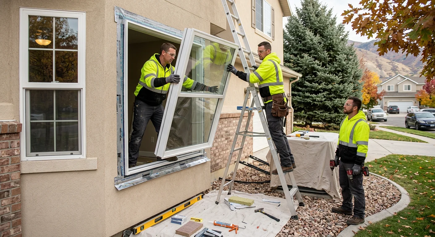 Contractor measuring a basement wall for egress window pricing
